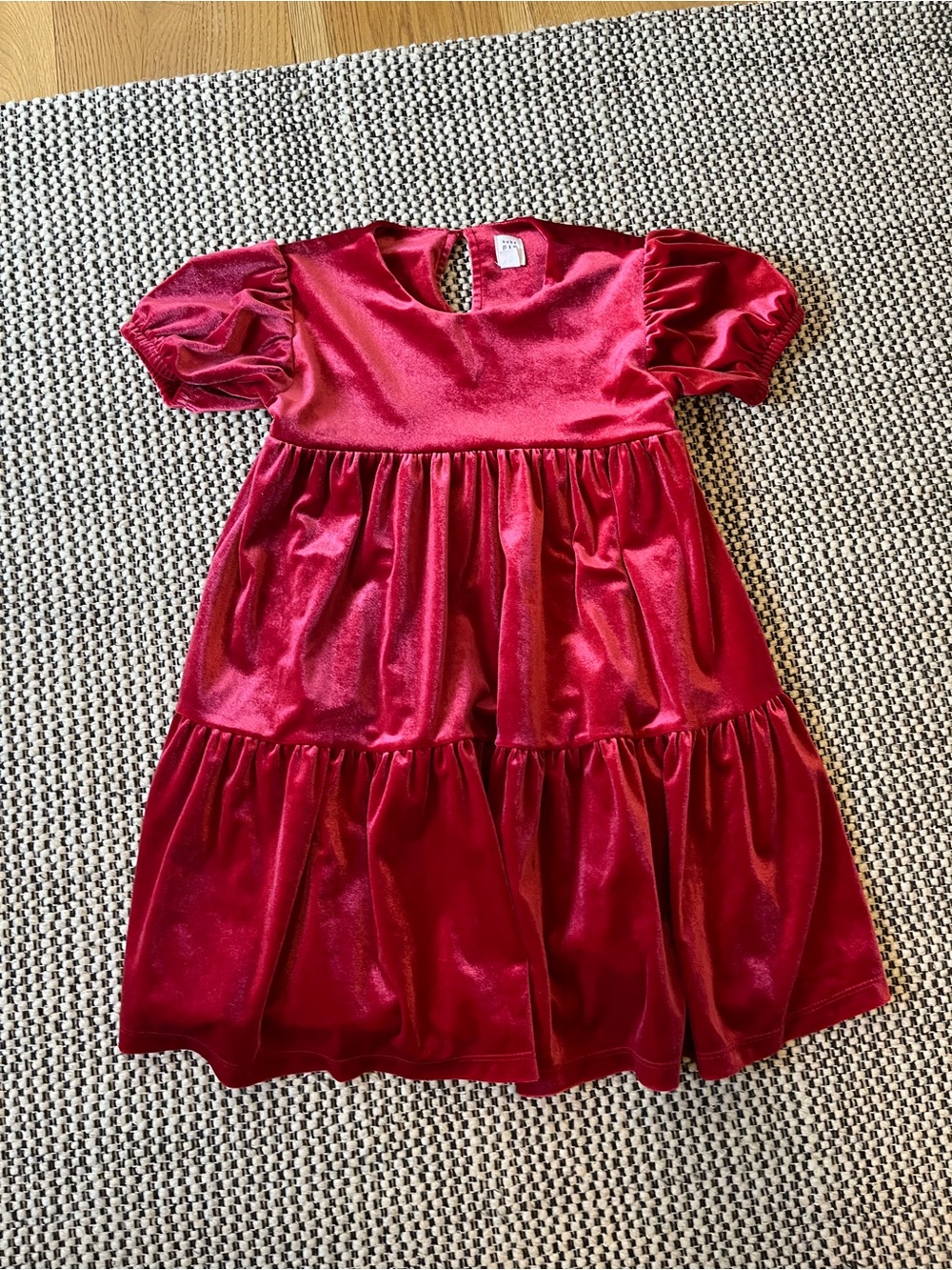 GAP Girls' Crimson Velvet Tiered Dress